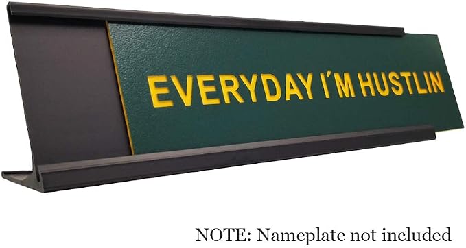 2" x 8" Aluminum Desk Name Plate Holder 5 Pack Black | Office Business - Image 2