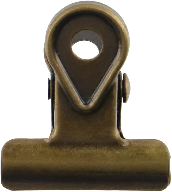 Xiaoyztan Mini Clips, 20mm Wide Bronze Bulldog Clips Paper Clip Binder Bull - Image 2