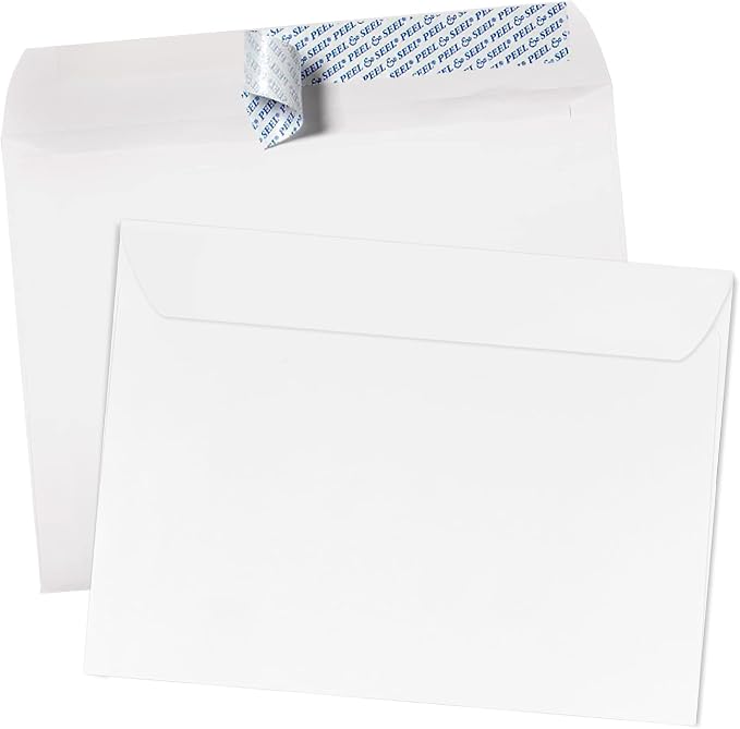 LUXPaper 9 x 12 Booklet Envelopes | Peel & Press | White | 28lb. Text | 500 Qty - Image 2