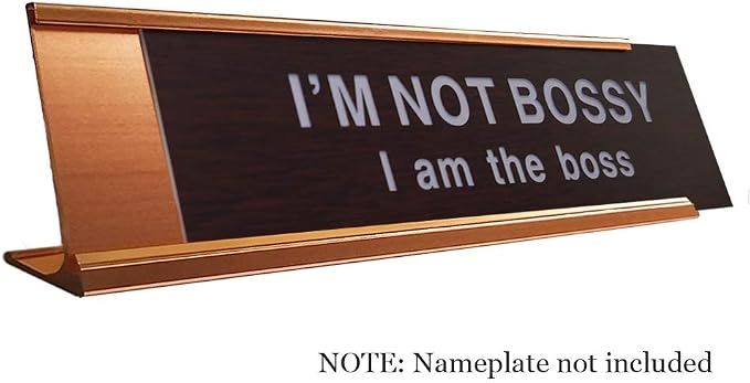 5 Pack 2" x 8" Aluminum Desk Name Plate Holder Rose Gold | Office Business - Image 2