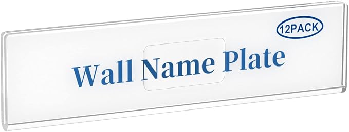 Acrylic 12 Pack Wall Name Plates Holder by AITEE
