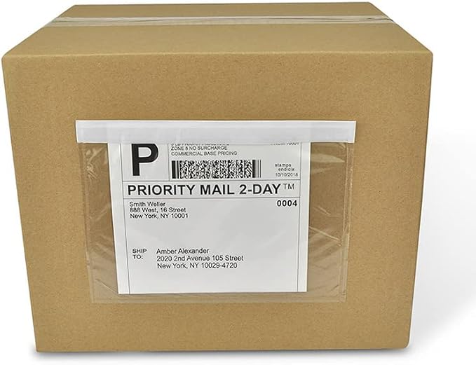 BEUYI Clear 7.5'' x 5.5'' Packing List Envelopes, Shipping Label Pouches/Sleeves - Image 4