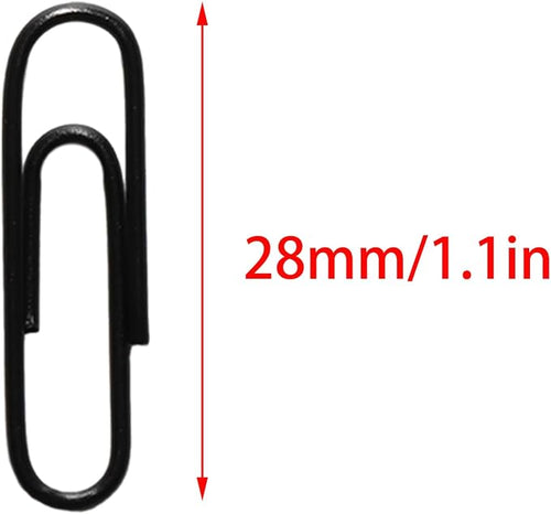 100 Pcs Black Paper Clips, 1.1 Inch Colorful Paperclips | Vinyl Coated - Image 2