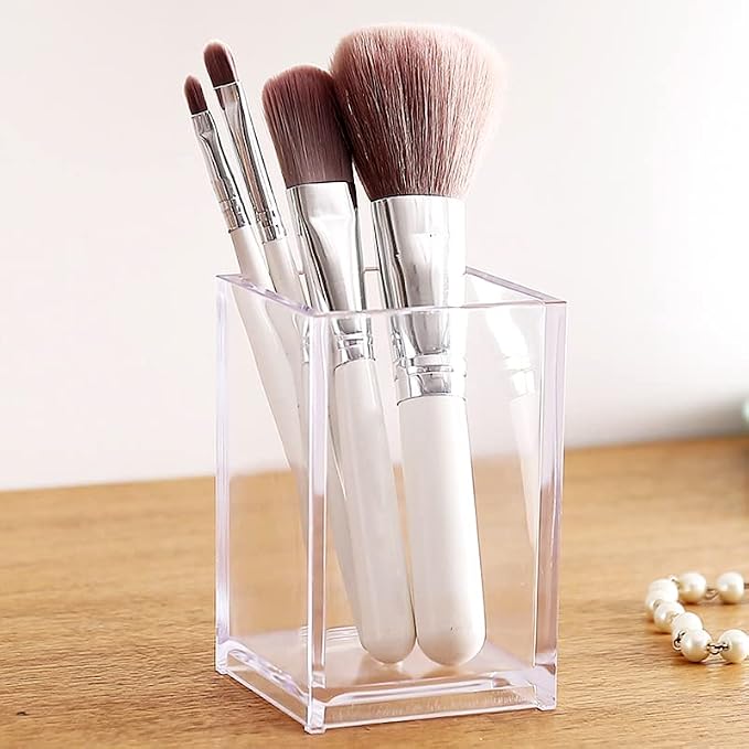 Newkita 3 Pack Clear Acrylic Cosmetic Pencil Pen Holder Cup, Desk Acrylic - Image 6