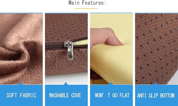 Augld Square Chair Seat Cushion Memory Foam Chair Cushion - Image 3
