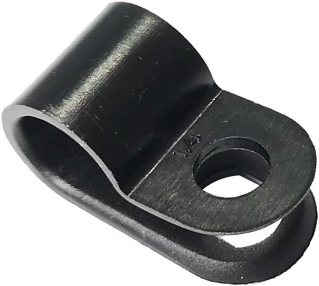 Cable Clamp R-Type Cable Clip Wire Clamp 1/4-inch Nylon Screw Mounting Cord - Image 2