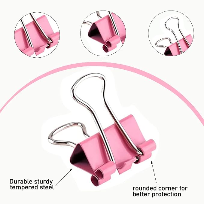 60pcs Colored Binder Clips Paper Clamps Assorted Size Small, Large Binder Paper - Image 4