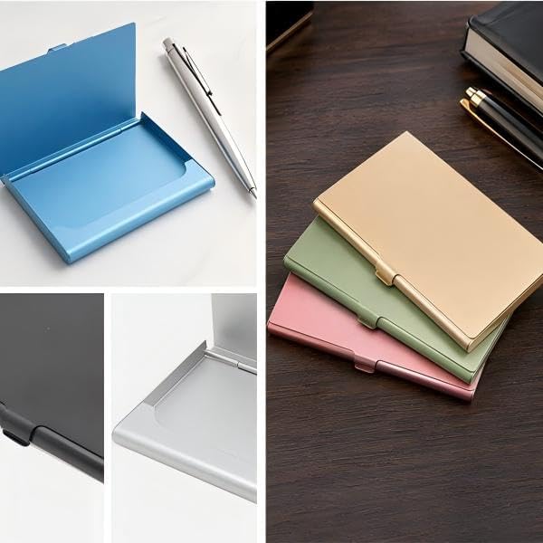 2-Pack Rose Red Aluminum Business Card Holder Slim Flip Pocket Case | aluminum - Image 5
