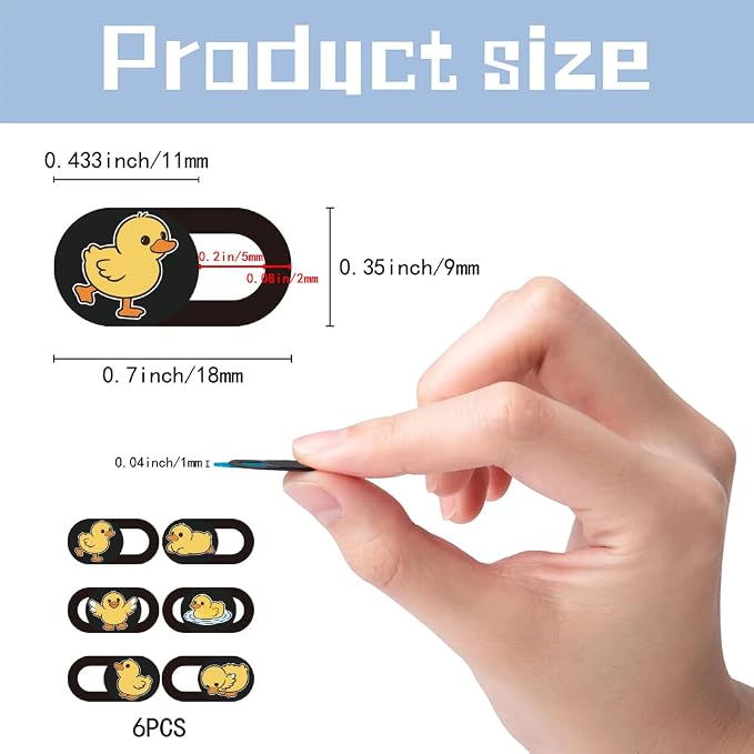 6Pcs 6 Styles Duck Cute Laptop Camera Cover Privacy Guard Accessories, 0.04 - Image 2