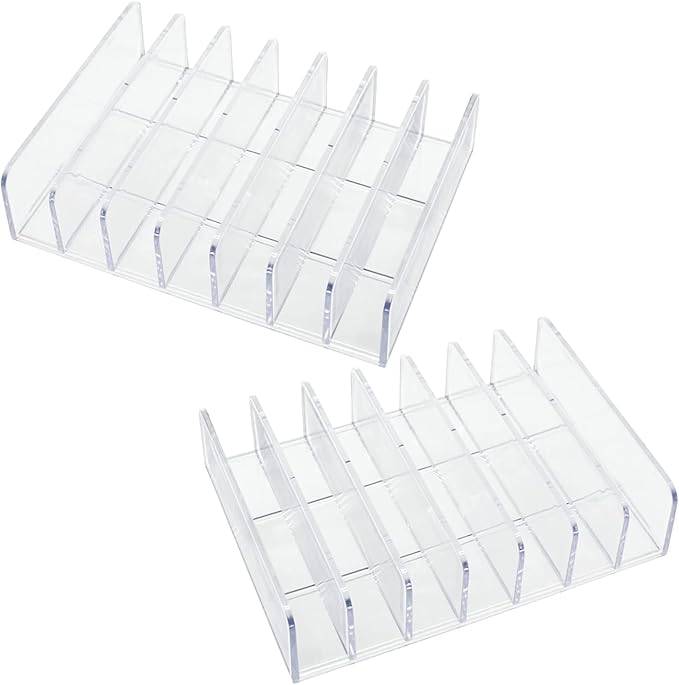 Acrylic Mail Holder 2 Pack, 7 Slots Clear Desk Organizer - Image 6