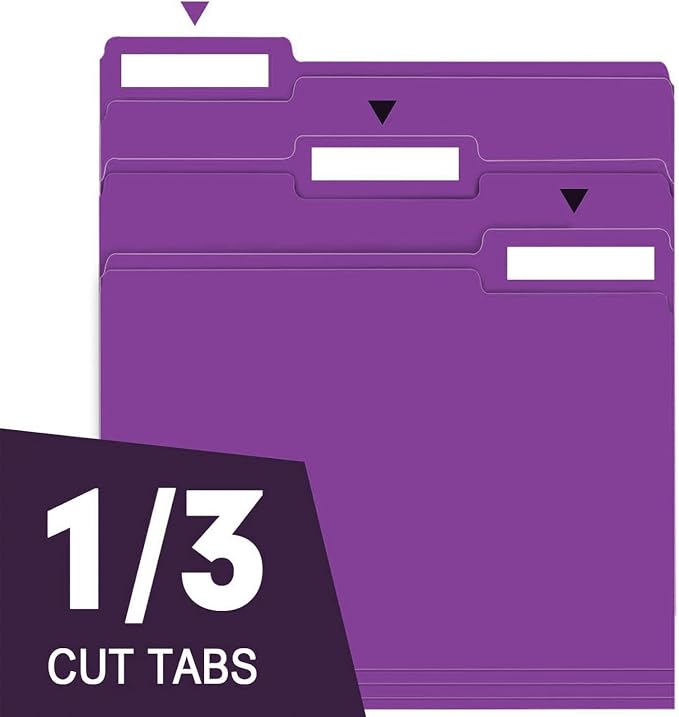 File Folder, RAZCC 150 Pack 1/3 Cut Tab File Folders Letter Size, Folders - Image 3