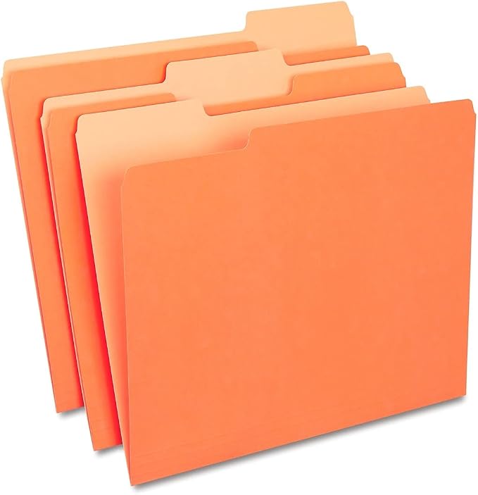Staples Top‑Tab File Folders, Letter Size, 3‑Tab Design, Durable Paper Stock by Staples