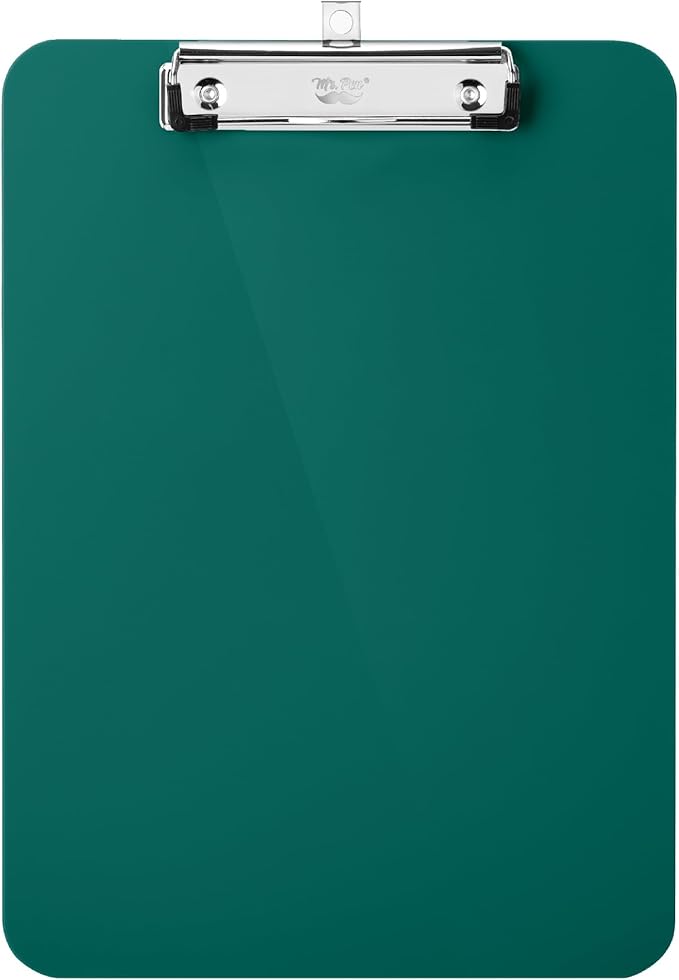 Mr. Pen- Plastic Clipboard, 12.5” x 9”, Dark Green, Clipboard Plastic | by MrPen