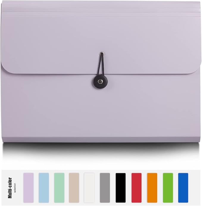 Nicfaec Expanding File Folder, 13 Pockets, Polypropylene - Image 2