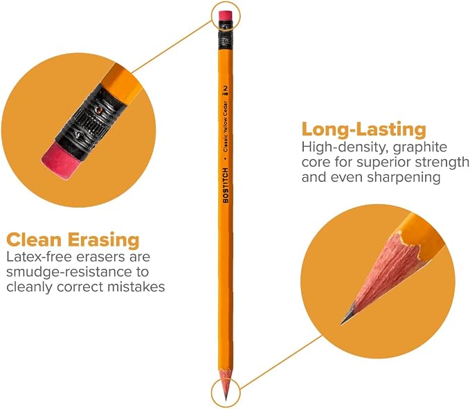 Bostitch Office Premium #2 Pencils, American Cedar Wood, Pre-Sharpened - Image 4
