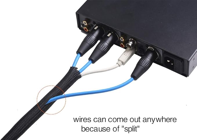 Alex Tech 25ft - 1/2 inch Cord Protector Wire Loom Tubing Cable Sleeve Split - Image 3