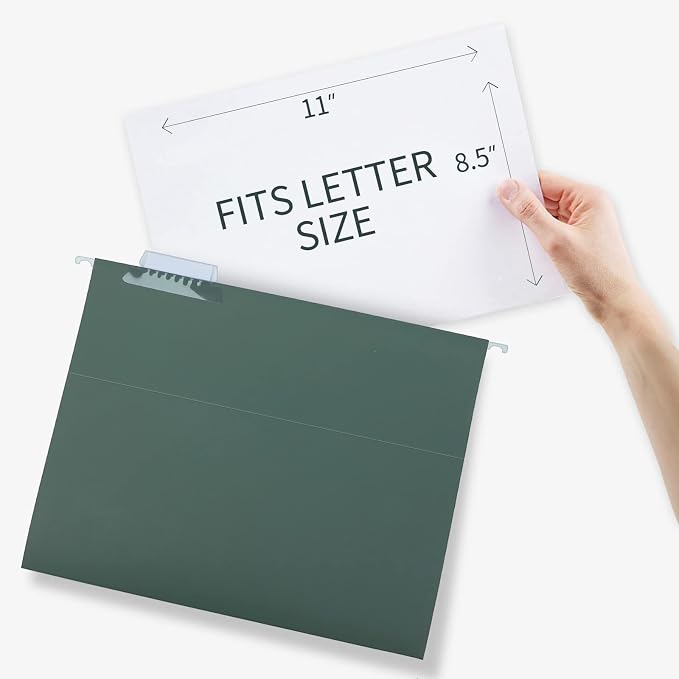 HERKKA Hanging File Folders, 80 Pack Reinforced Letter Size Hanging Folders - Image 3