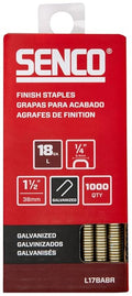 SENCO L17BABR 18 Gauge, 1/4" Crown Finish Staples, 1 1/2" Length, Galvanized 1 by SENCO