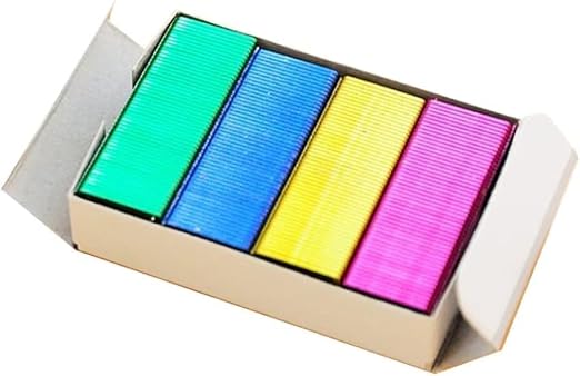 800-Count Mini Colored Staples Refills, 24mm/6mm Steel Staples - Image 2