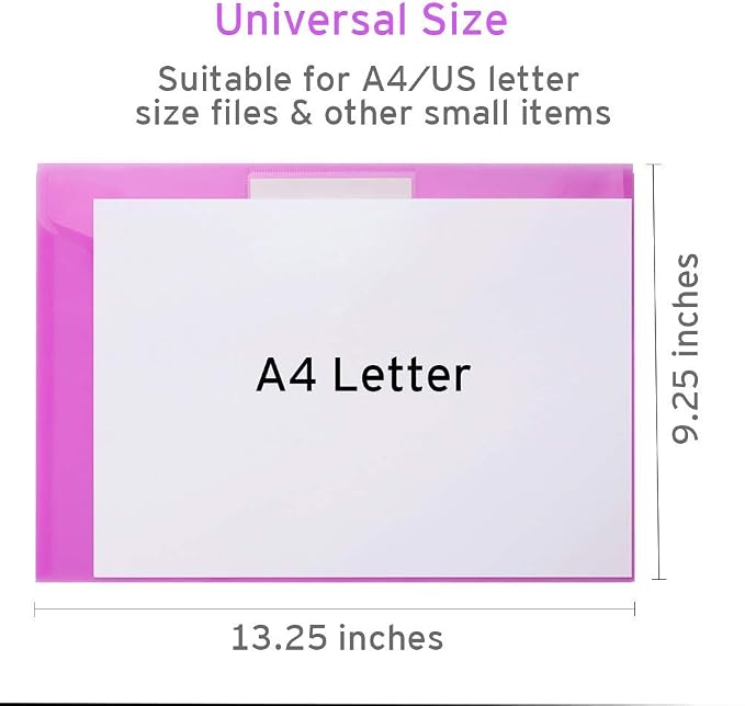 Sooez 28 Pack Folders Plastic Envelopes, Letter A4 Size Poly File Envelopes - Image 5