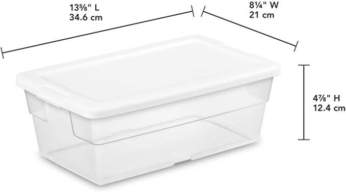 Sterilite 48-Pack 6 Quart Storage Box, Stackable Clear Plastic Bins - Image 2