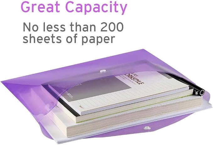 Sooez 48 Pack Folders Plastic Envelopes, Letter A4 Size Poly File Envelopes - Image 7