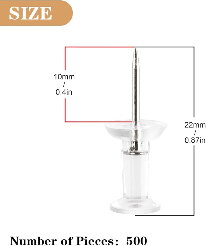 ZZTX Push Pins 500-Pack, Steel point, - Image 2