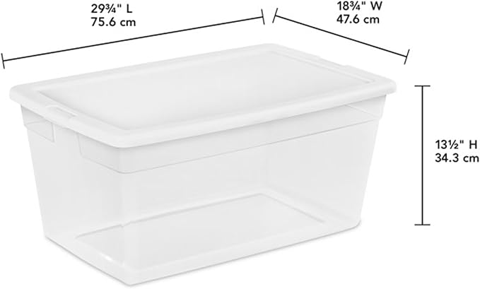 Sterilite 8-Pack 90 Quart Storage Box, Stackable Clear Plastic Bins - Image 3