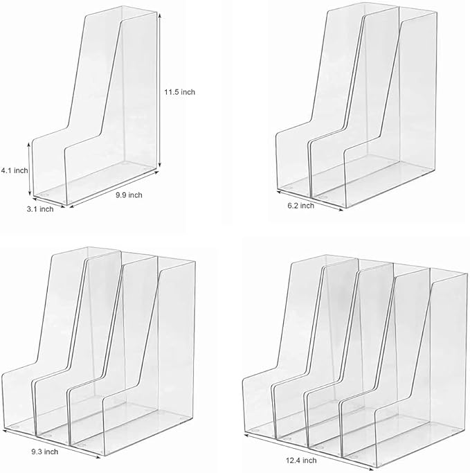 Vertical File Holder, 4 pack Clear Plastic Document Organizer and Clear - Image 2