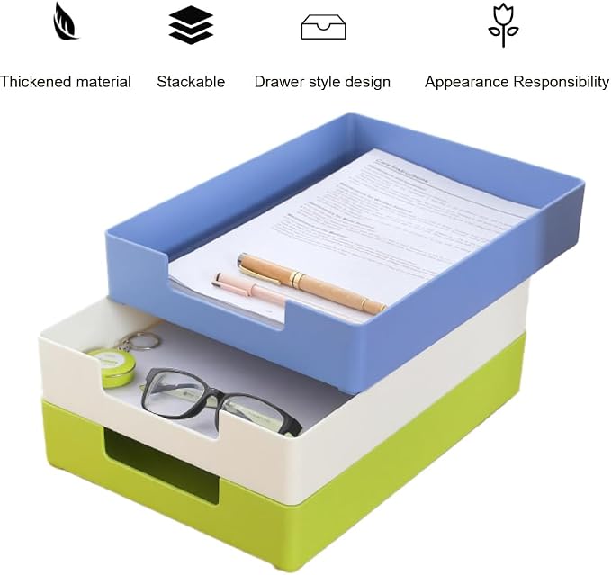 Letter-Size Tray, Desk Drawer Organizer, A4 Plastic Paper Tray, Plastic Paper - Image 4