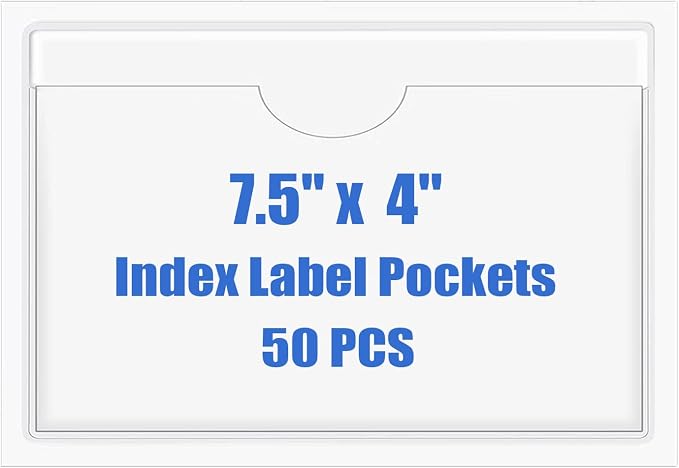Origin-Joy 50 PCS Self-Adhesive Index Label Pockets by Origin-Joy
