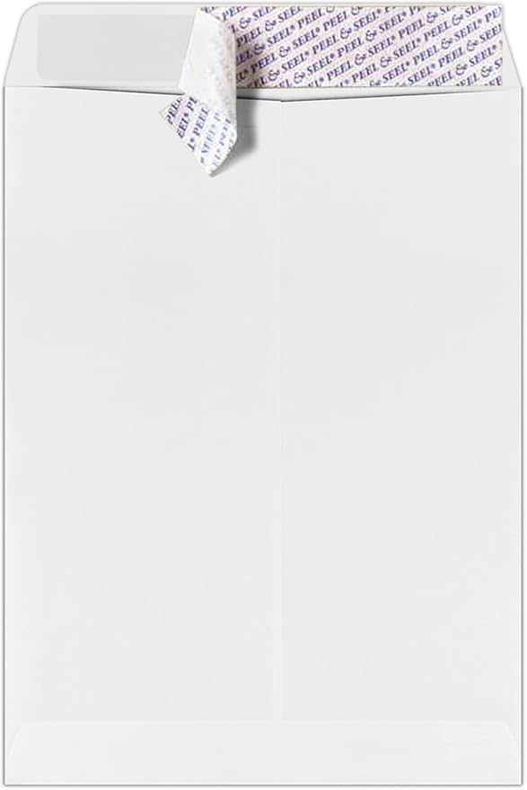 LUXPaper 9 x 12 Open End Envelopes | Peel & Press | White | 28lb. Text | 250 Qty by LUXPaper