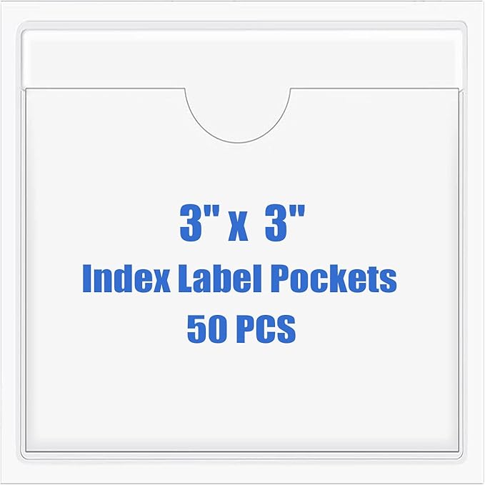 Origin-Joy 50 PCS Self-Adhesive Index Label Pockets by Origin-Joy