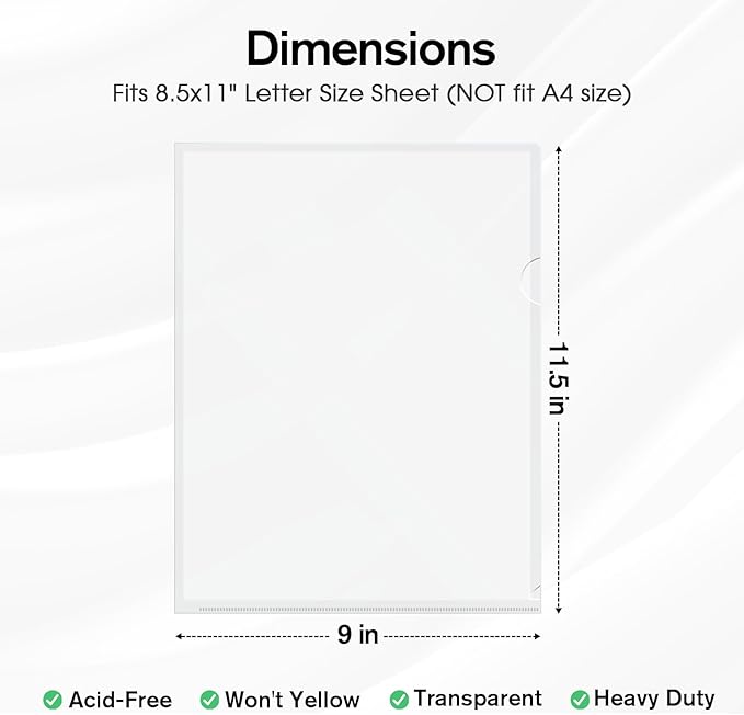 KTRIO Clear Document Folders Project Pockets - Image 6