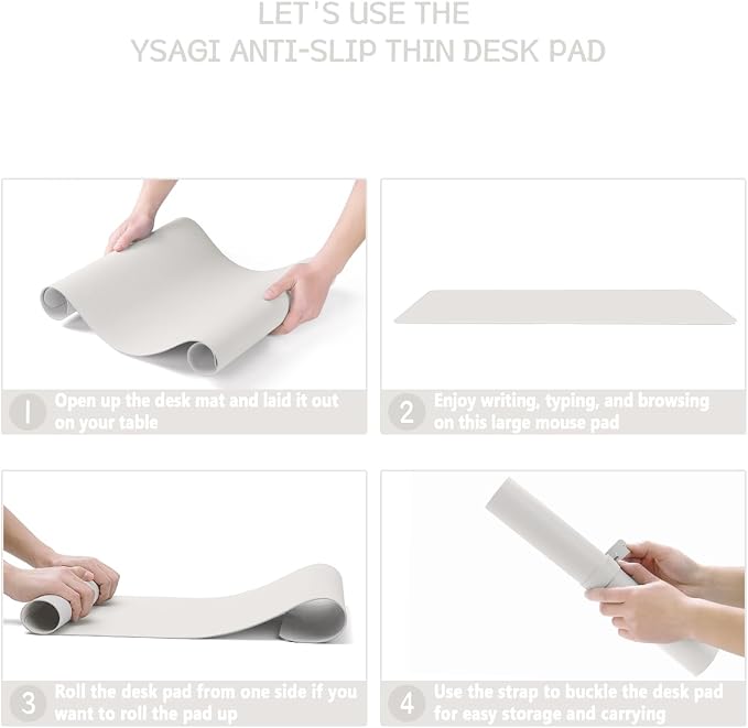 YSAGi Non-Slip Leather Desk Pad, Waterproof Laptop Computer Desk Keyboard Mat - Image 7
