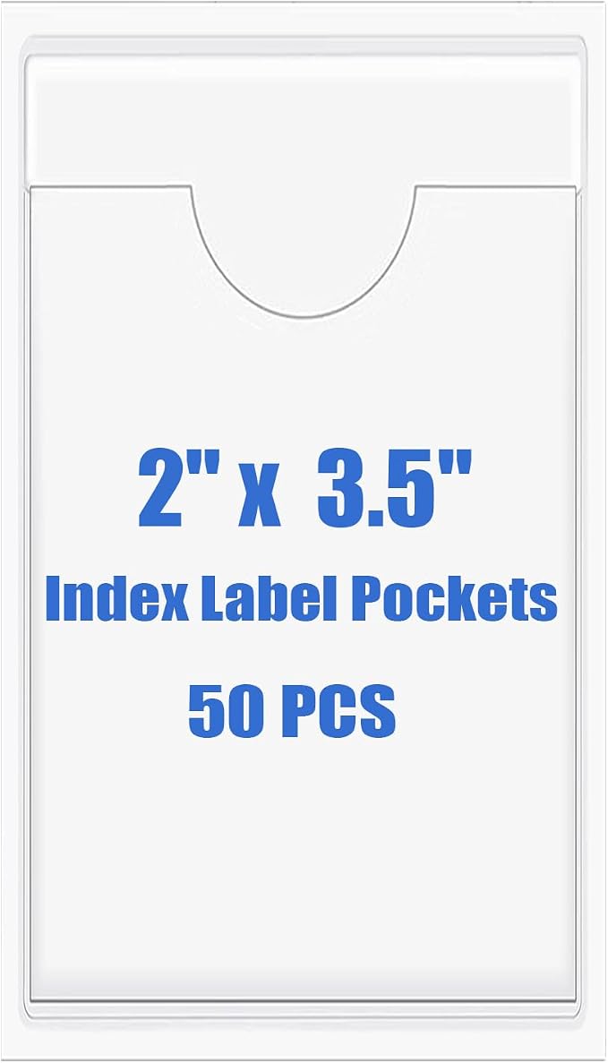 Origin-Joy 50 PCS Self-Adhesive Index Label Pockets by Origin-Joy