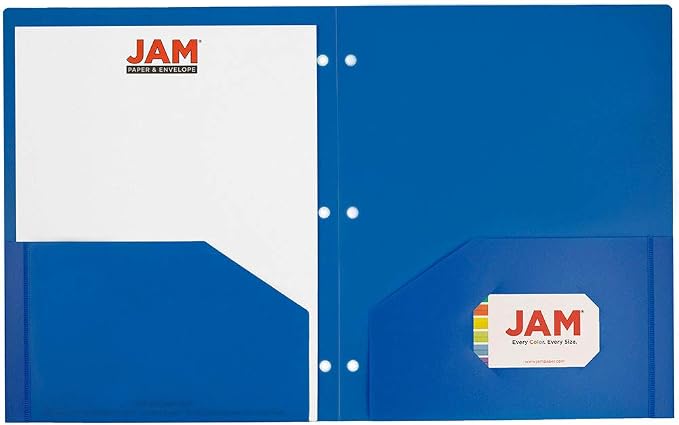 JAM PAPER Heavy Duty Plastic 3 Hole Punch School Folders - Image 4
