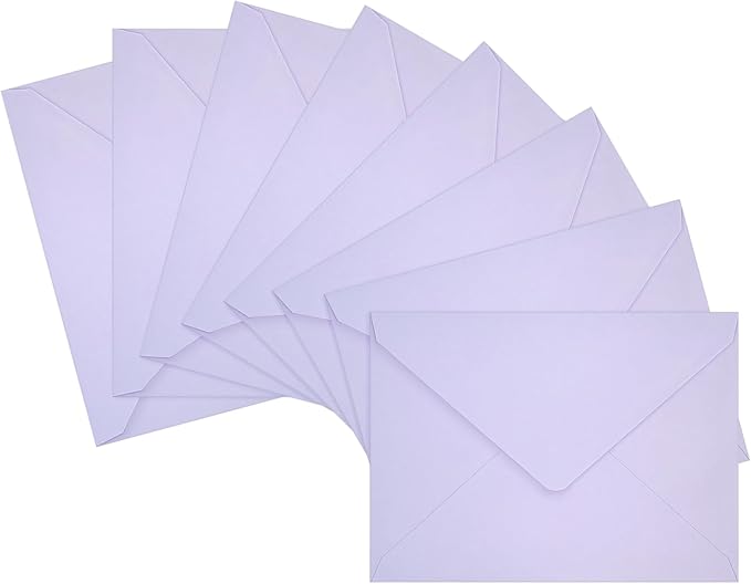 200 Pack A7 Envelopes, Light Purple Greeting Card Envelopes Self Seal, 5.24 x by LIKAJON