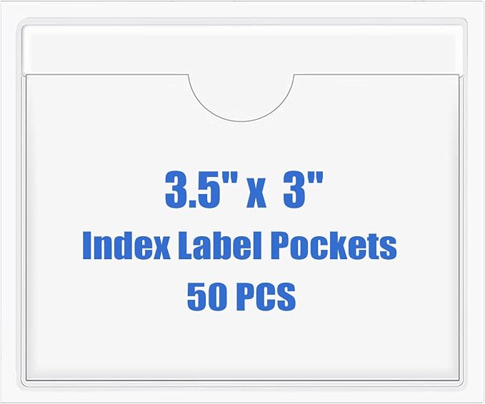 Origin-Joy 50 PCS Self-Adhesive Index Label Pockets by Origin-Joy