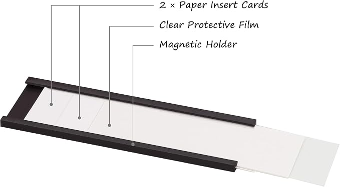 Realth C Channel Magnetic Label Holders 0.78" x 4" 50 Pack | Name Magnets - Image 6