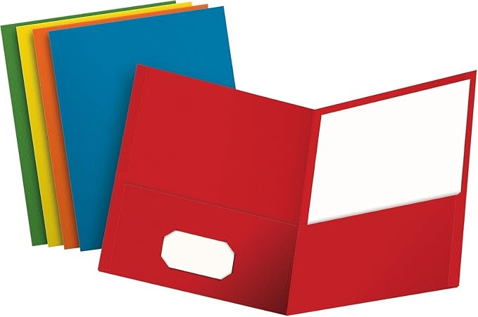 Oxford Two Pocket Folders, Textured Paper, by Oxford