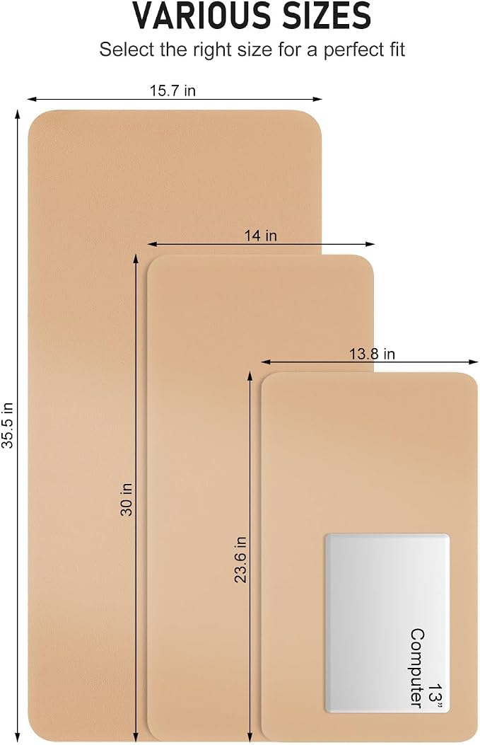 Desk Pad, 35.5" x 17" PU Leather Non-Slip Desk Mat Large Mouse Pad - Image 6