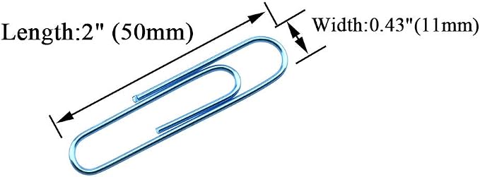 HAHIYO Paper Clips Large 2 inches Length Blue Paperclips Vinyl Coated Prevent - Image 2