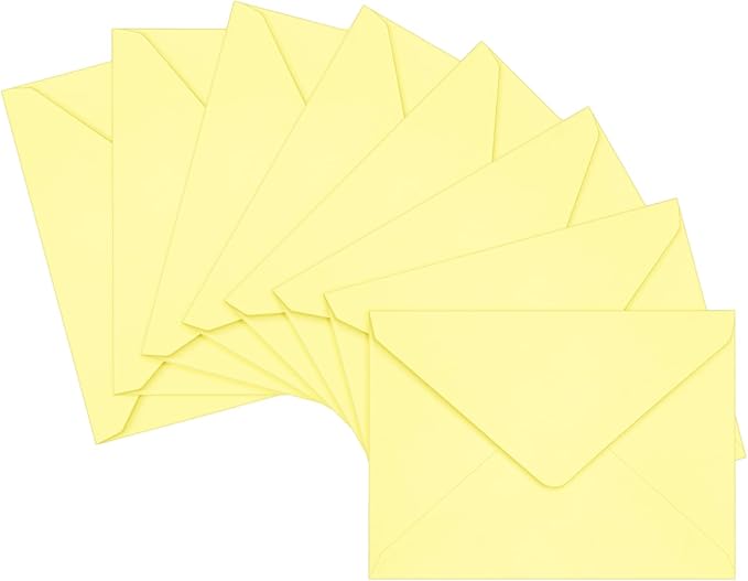 200 Pack A7 Envelopes, Light Yellow Greeting Card Envelopes Self Seal, 5.24 x by LIKAJON