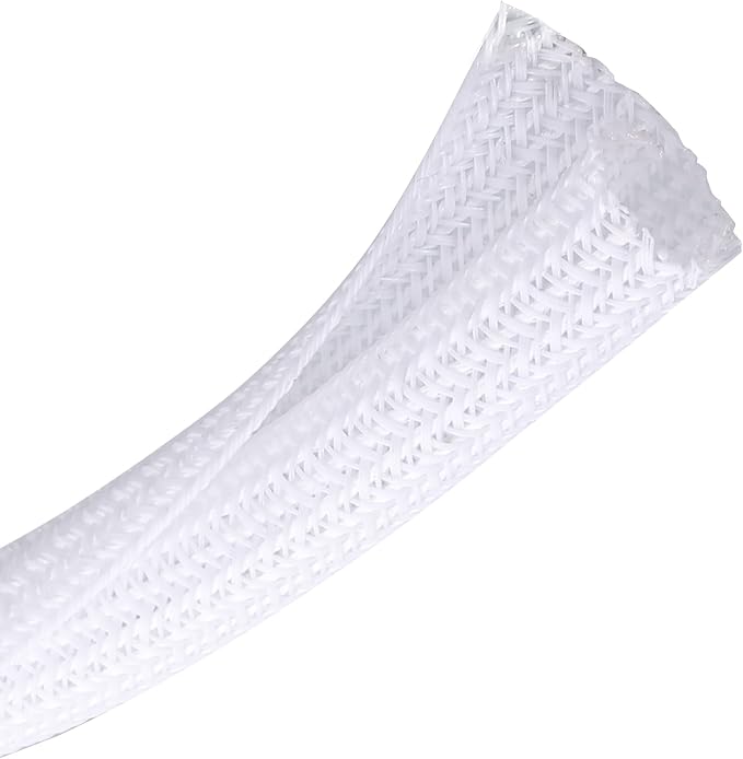 25ft - 3/8 inch Braided Cable Management Sleeve Cord Protector - Self-Wrapping by CrocSee