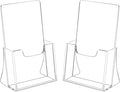 HIIMIEI 2 Pack 4 inch Wide Acrylic Brochure Holders by HIIMIEI