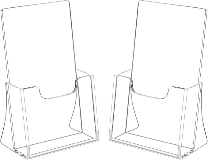 HIIMIEI 2 Pack 4 inch Wide Acrylic Brochure Holders by HIIMIEI