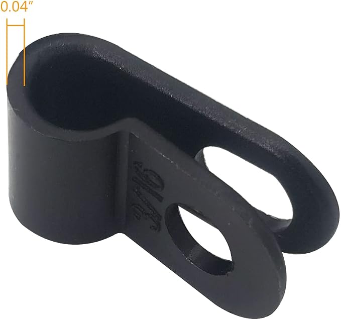 Cable Clamp R-Type Cable Clip Wire Clamp 3/16" Nylon Screw Mounting Cord - Image 3