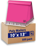 POLYSELLS 500 pcs 10x13 Inches Pink Poly Mailers Shipping Envelopes, Strong by POLYSELLS