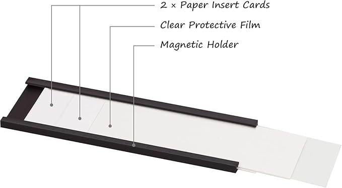 Realth C Channel Magnetic Label Holders 3'' x 6'' 30 Pack | Paper Inserts and - Image 5